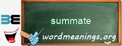 WordMeaning blackboard for summate